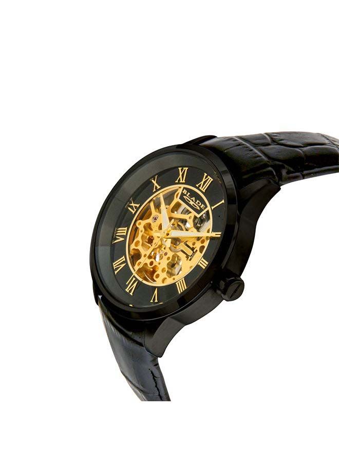 Blade Falco Round Shape Leather Strap Analog Wrist Watch 3605G1NNN - 43mm - Black - Image 2