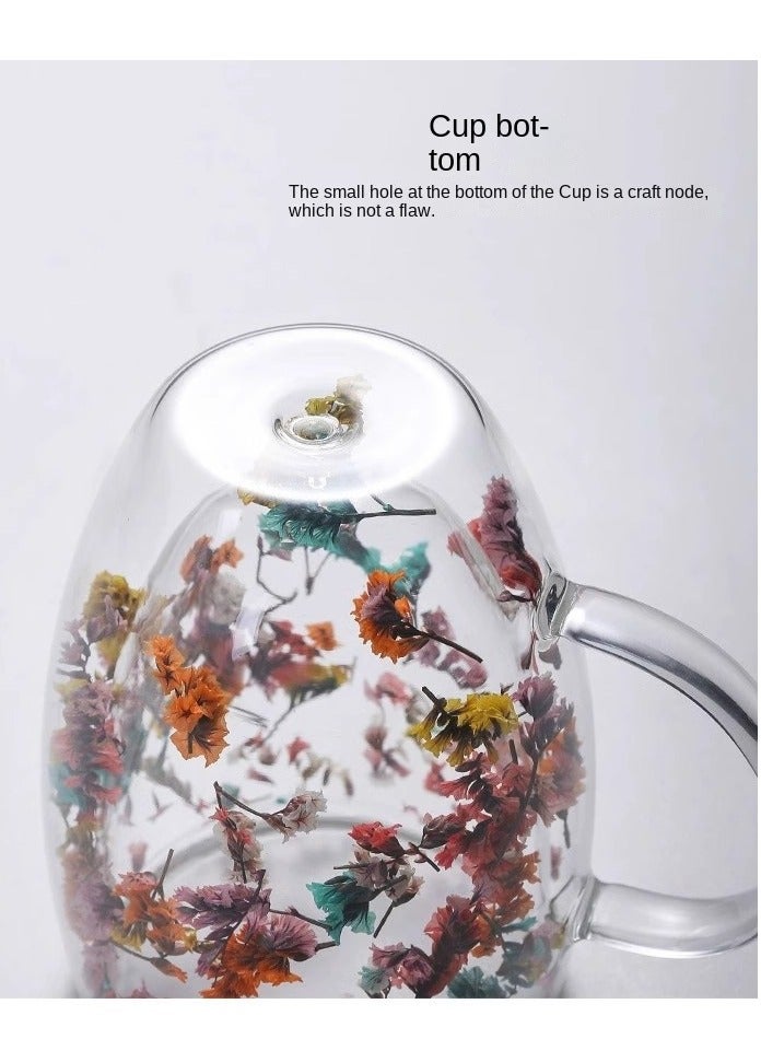 إيفرين كوب قهوة زجاجي مزدوج الطبقات، سعة 350 مل، كوب ماء شفاف للشاي والكابتشينو والإسبريسو واللاتيه، أكواب المشروبات الساخنة، هدية عيد ميلاد للنساء - Image 4