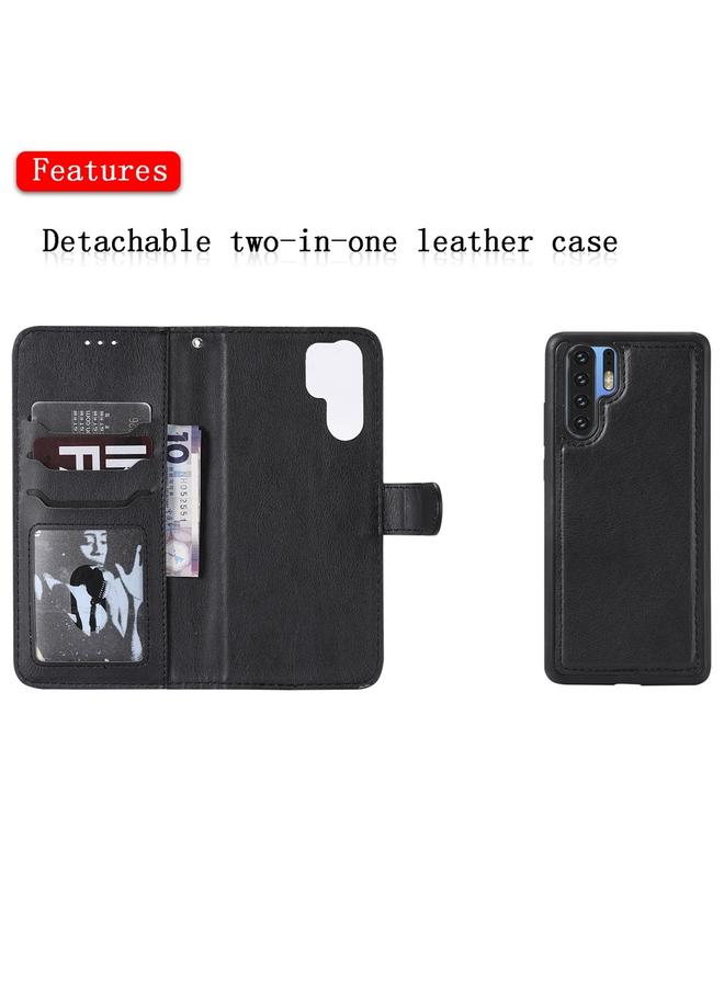 S-TOP Case For Huawei P30 Pro Solid Color Horizontal Flip Protective Case with Holder & Card Slots & Wallet & Photo Frame & Lanyard - Image 4