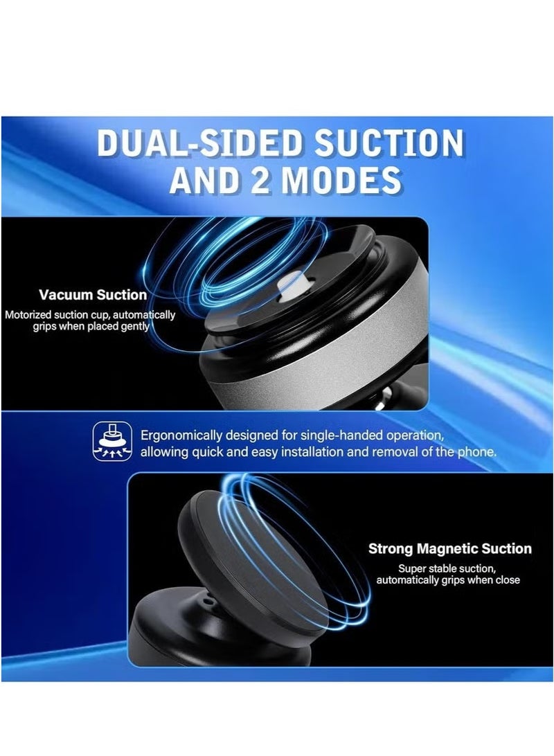 vesus 360° Rotatable Car Magnetic Phone Holder – Electric Vacuum Magnetic Suction Mount with 360 Degree Rotation | Upgrade to Silver | Universal Compatible Car Phone Mount for Safe, Hands-Free Driving - Image 2