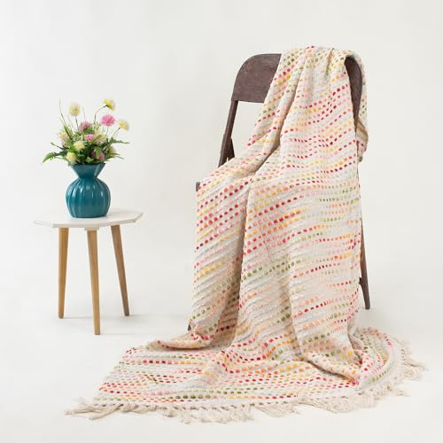 DMAASA Hand Woven Sofa Throw Blanket 50x70 Inches or 127x 178 cm- Soft & Cozy, Premium Cotton, Perfect for Sofa, Bed, or Lounge (Multicolor) - Image 2