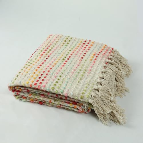 DMAASA Hand Woven Sofa Throw Blanket 50x70 Inches or 127x 178 cm- Soft & Cozy, Premium Cotton, Perfect for Sofa, Bed, or Lounge (Multicolor) - Image 5