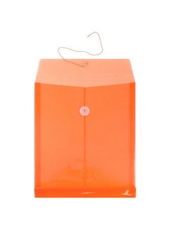 JAM Paper Plastic Envelopes With Button & String Tie Closure Letter Open End 9 3 4 X 11 3 4 Bright Orange 12 Pack  - Image 3