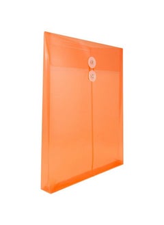 JAM Paper Plastic Envelopes With Button & String Tie Closure Letter Open End 9 3 4 X 11 3 4 Bright Orange 12 Pack  - Image 4