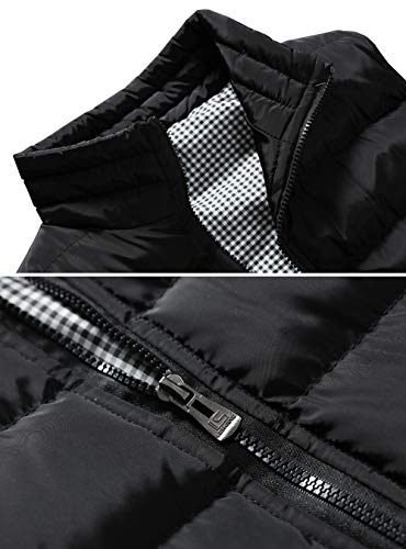 Vcansion Men's Outdoor Casual Stand Collar Vest Padded Jacket Coat Vest Blue L - Image 4