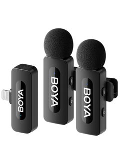 BOYA BOYA BY-V2 wireless microphone Noise Cancellation Lavalier Microphone Mini Mic 100M Transmission microphone for Vlogging TikTok YouTube Content Creators Live Streaming Interview Recording iPhone Android Smartphones Action DSLR Camera Laptop PC  - Image 1
