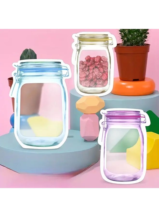 30 Pack Reusable Mason Jar Storage Bags Airtight Food Grade Silicone Zip Lock Bags For Kitchen Camping And Picnic Organization Mixed Sizes Small Medium Large Freezer And Dishwasher Safe Durable Easy To Clear Me... - Image 1