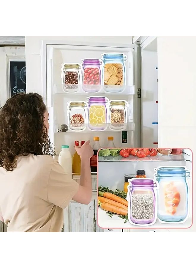 30 Pack Reusable Mason Jar Storage Bags Airtight Food Grade Silicone Zip Lock Bags For Kitchen Camping And Picnic Organization Mixed Sizes Small Medium Large Freezer And Dishwasher Safe Durable Easy To Clear Me... - Image 5