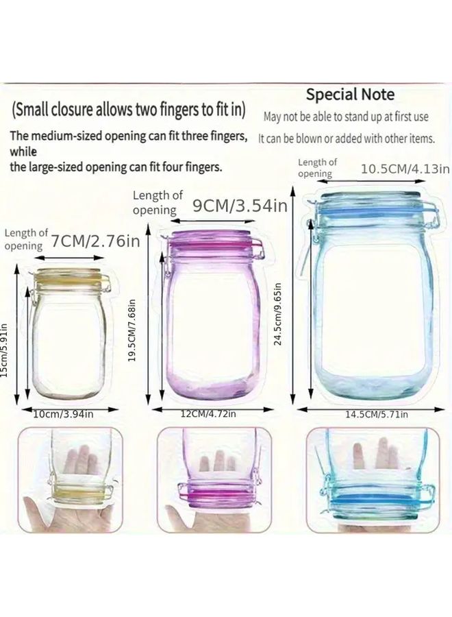 30 Pack Reusable Mason Jar Storage Bags Airtight Food Grade Silicone Zip Lock Bags For Kitchen Camping And Picnic Organization Mixed Sizes Small Medium Large Freezer And Dishwasher Safe Durable Easy To Clear Me... - Image 4
