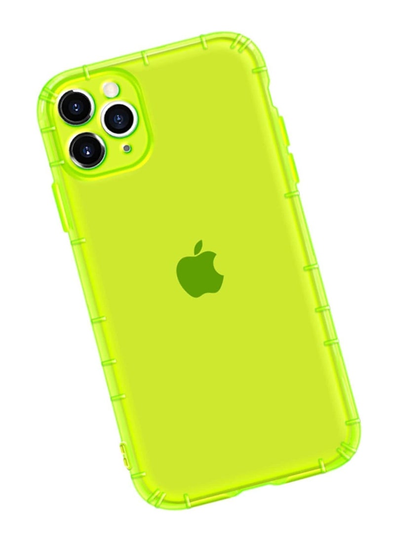 Generic - Fluorescent Color Soft TPU Silicone Phone Case For iPhone 12 pro (lemon) - Image 1