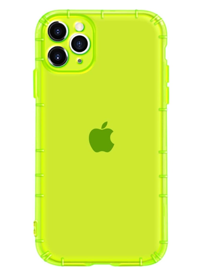 Generic - Fluorescent Color Soft TPU Silicone Phone Case For iPhone 12 pro (lemon) - Image 1