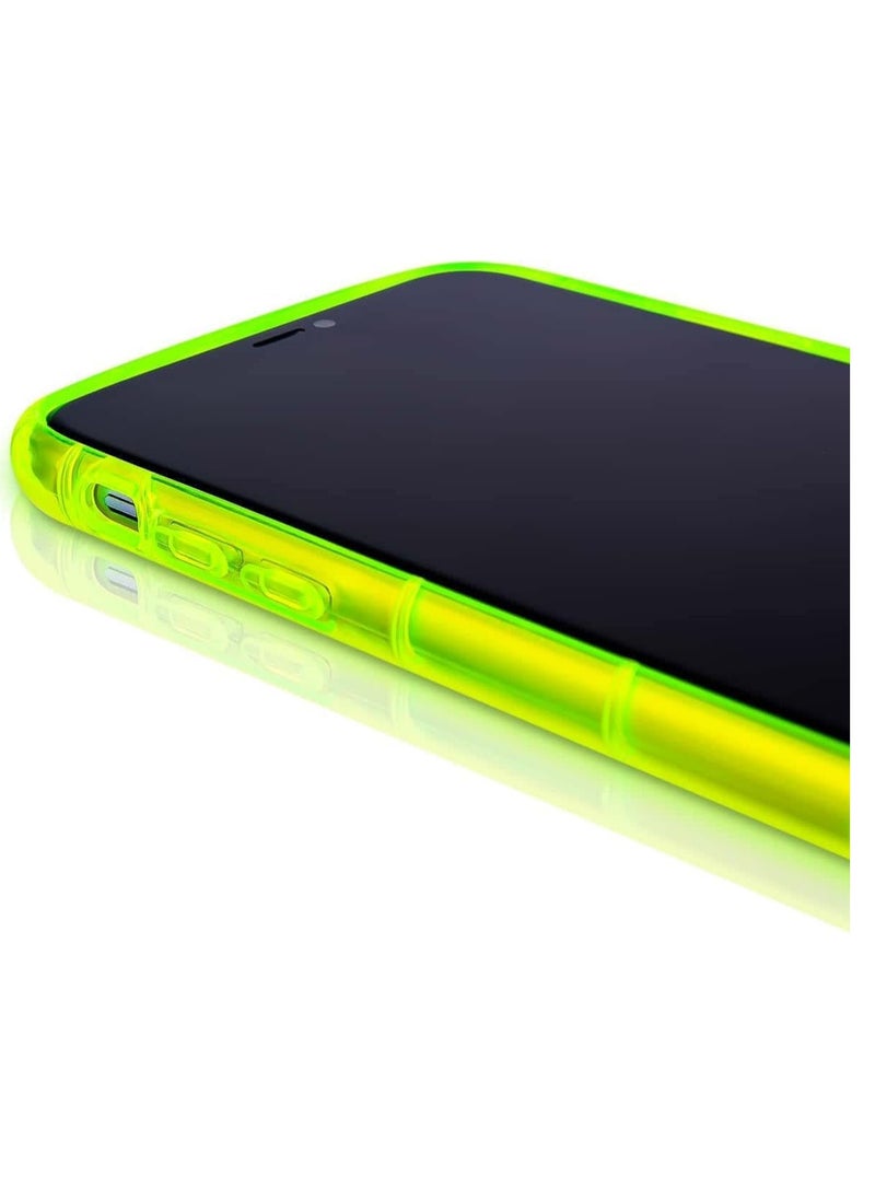 Generic - Fluorescent Color Soft TPU Silicone Phone Case For iPhone 12 pro (lemon) - Image 1