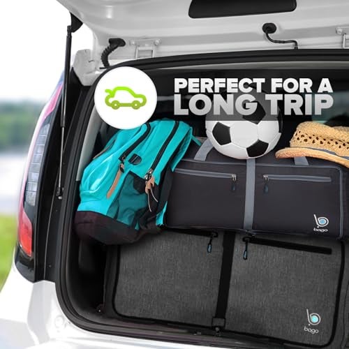 Bago Large Foldable Duffel Bags for Traveling Women & Men - 80L Packable Duffle Bag for Travel with Shoe Compartment - Water Repellant, Heavy Duty, Lightweight Folding & Collapsible (SnowBlack) - Image 5