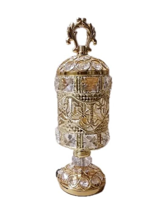 بخور مبخرة كهربائية إل إي دي، تصميم عربي فاخر، مبخرة ذهبية