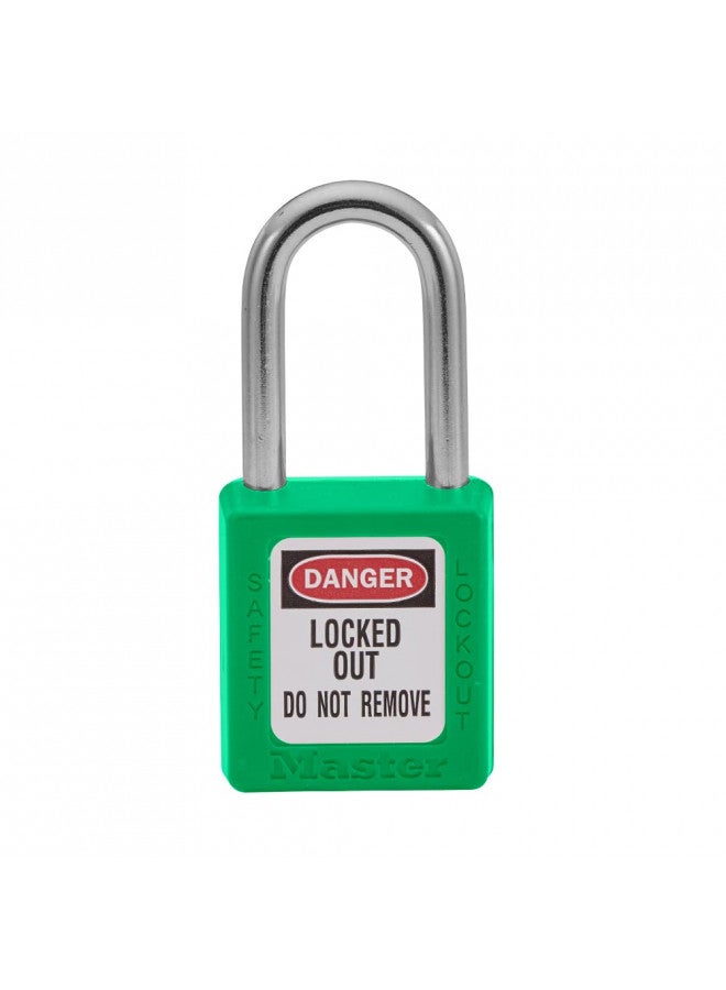 Master Lock 410GRN Lockout Tagout Safety Padlock with Key Green 0.25 in. Shackle Diameter - Image 2