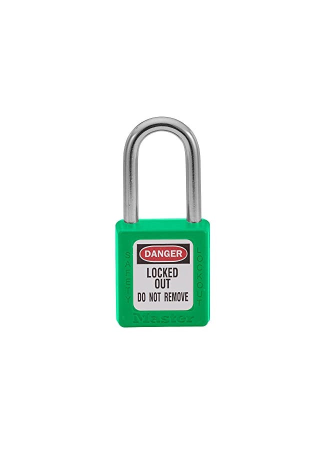 Master Lock 410GRN Lockout Tagout Safety Padlock with Key Green 0.25 in. Shackle Diameter - Image 1