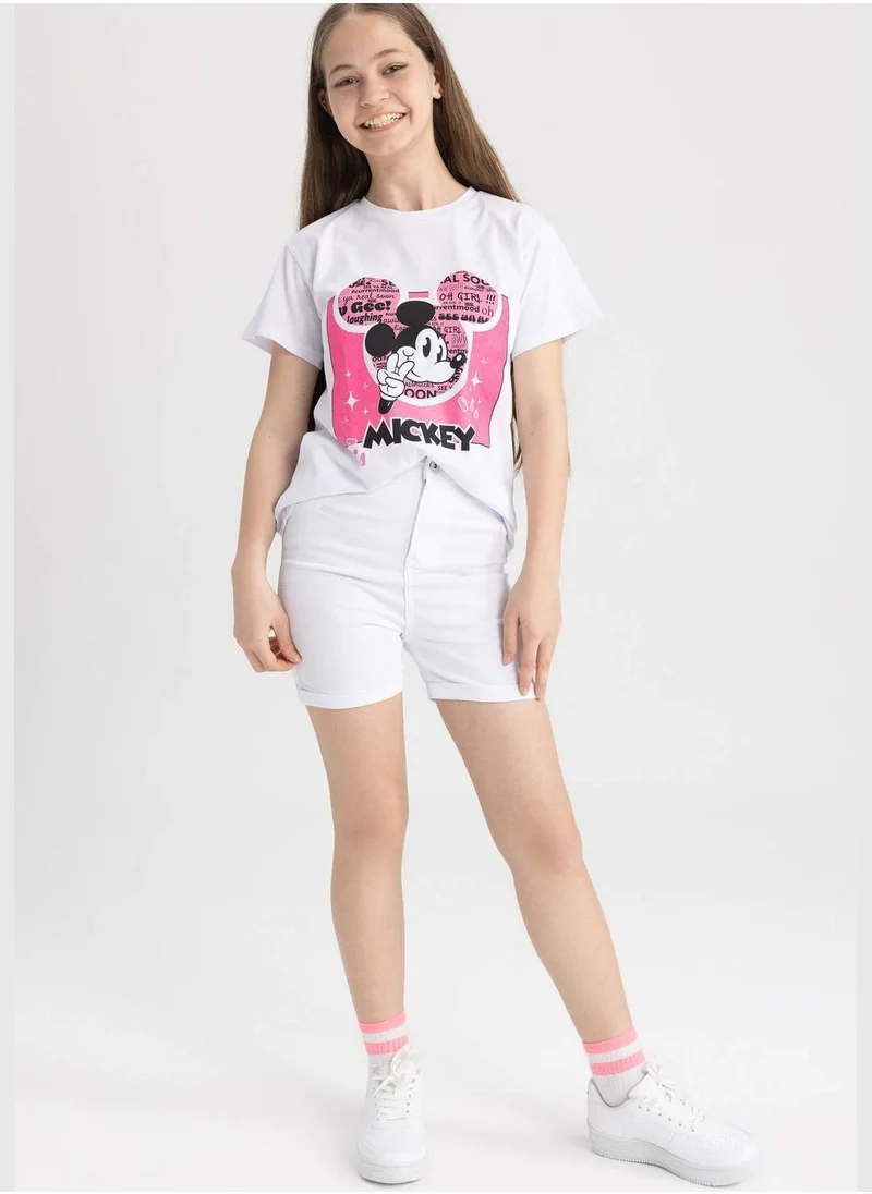 DeFacto Girl Disney Mickey & Minnie Licenced Regular Fit Short Sleeve Body