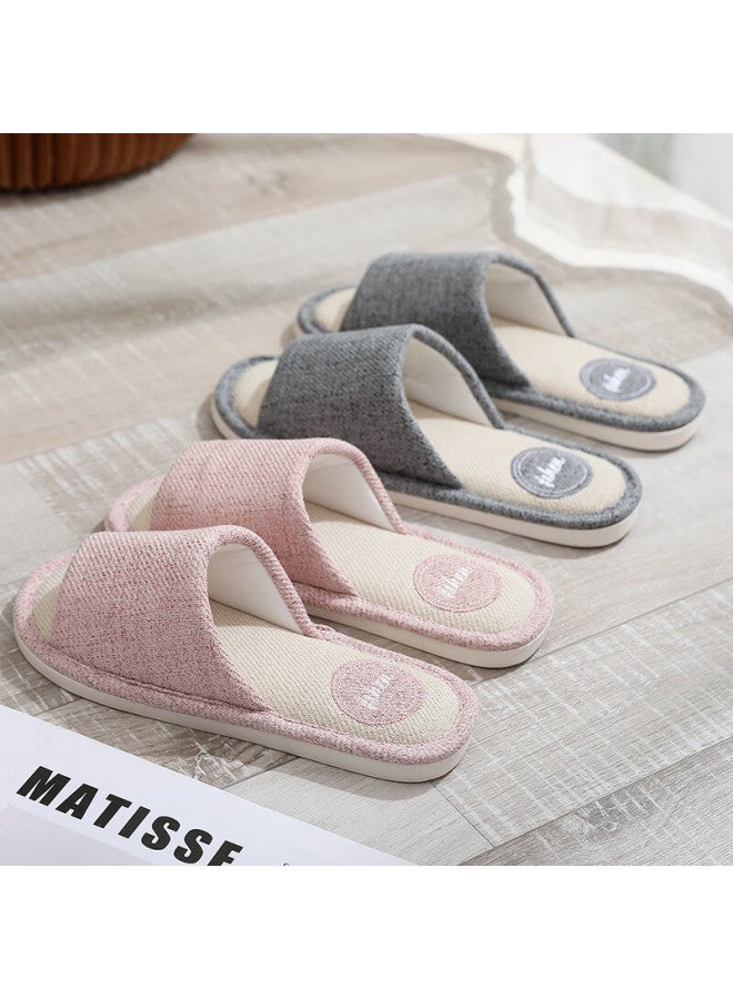 TZLDN Lidani Style Linen Slippers For Women, Couple Style, Home Use, Non-slip, Women's Home Cotton Half Slippers, Pink, Size 38-39 - Image 5