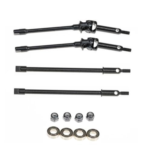 RampCrab Steel Universal Joint Drive Shaft for SCX24 AX24 124 RC Crawler Car Inside4mm Length 1 Pair Front Rear Axle Shafts Upgrades Parts for SCX24 Bronco Deadbolt JLU Gladiator C10 - Image 1