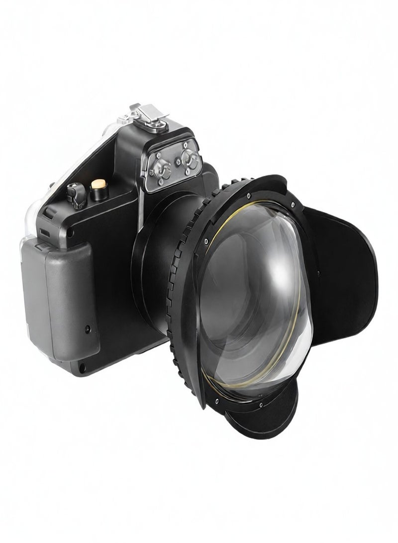 MEIKON Underwater Camera 200mm Fisheye Wide Angle Lens Dome Port Case Shade Cover 60m/ 197ft Waterproof 67mm Round Adapter for Camera Diving Housing - Image 5