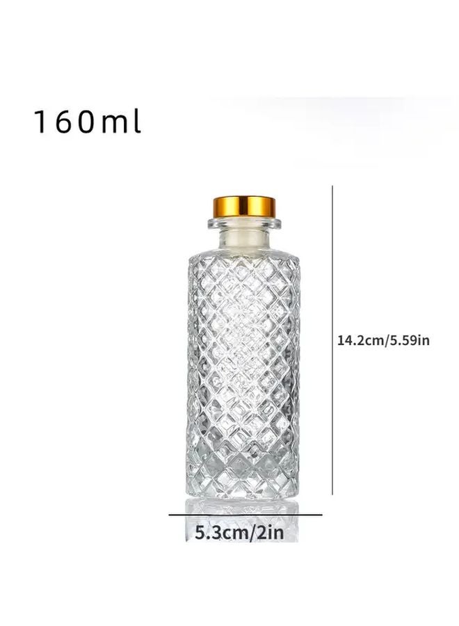 زجاجة عطر الزيوت العطرية الزجاجية العتيقة 50 مل أمبير شفاف مع أغطية ذهبية - Image 5