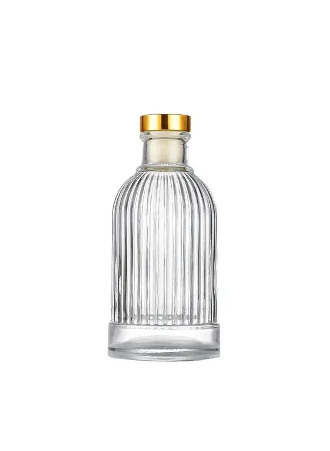 زجاجة عطر الزيوت العطرية الزجاجية العتيقة 50 مل أمبير شفاف مع أغطية ذهبية - Image 4