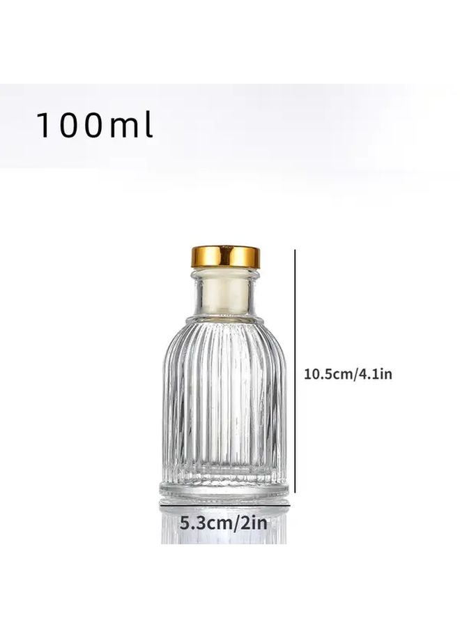 زجاجة عطر الزيوت العطرية الزجاجية العتيقة 50 مل أمبير شفاف مع أغطية ذهبية - Image 3
