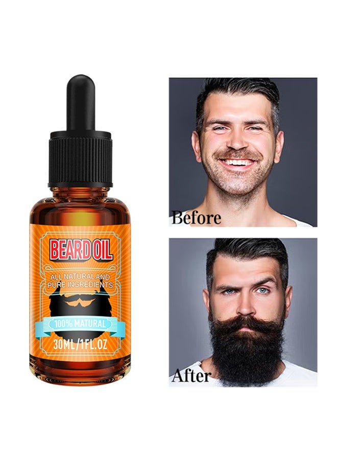 CANAMIN Beard Oil, 100% Pure Natural Ingredients, Moisturize & Soften Beard, Reduce Itch & Frizz, Men Beard Care Conditioner Oil 30ml - Image 1