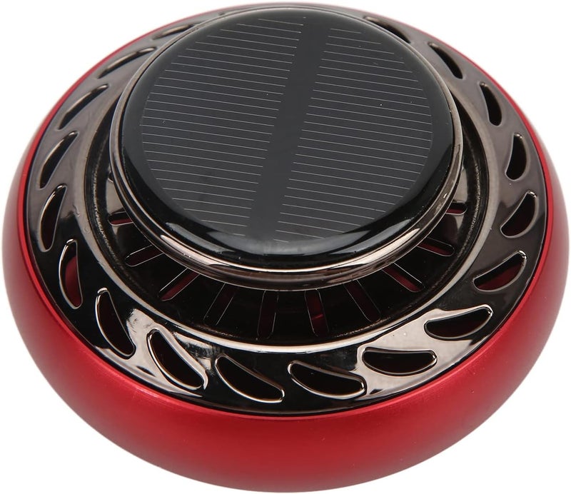 woobles Car Air Freshener, Car Diffuser Plastic Aluminum Alloy Solar Energy Rotating Aromatherapy Interior Dashboard Decoration (Red) Red - Image 1