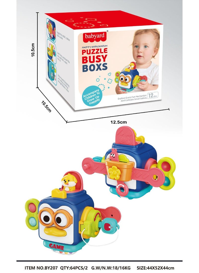Interactive Penguin Busy Ball Montessori Toy for Toddlers BY207 hexahedral Penguin busy ball [English secret box]] 