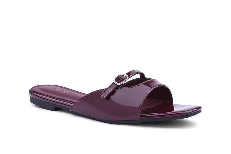 IconStyle Croc-Embossed Flat Mules