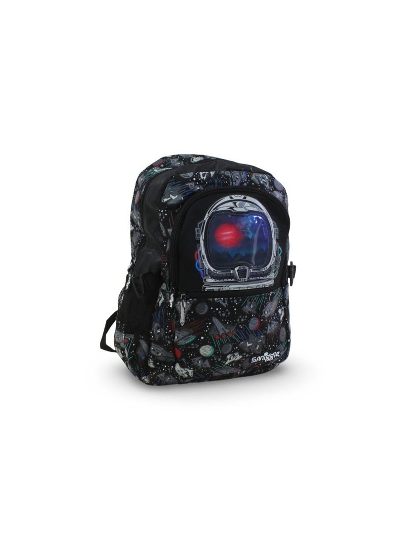 سميجل حقيبة ظهر Smiggle بتصميم الفضاء والكواكب، مقاس 17 بوصة – لون أسود - Image 1