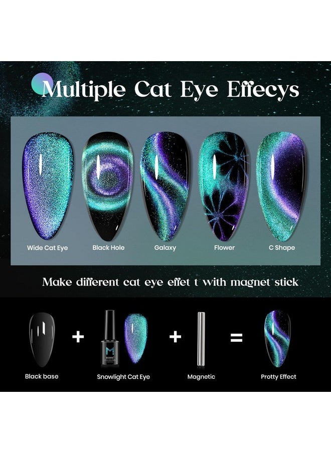 MIZHSE Chameleon 9D Cat Eye Gel Polish 10Ml Holographic Galaxy Cateye Magnetic Nail Polish Gel Magic Chameleon Home Salon Manicure Set With Magnet Stick For Ladies(005)  - Image 4
