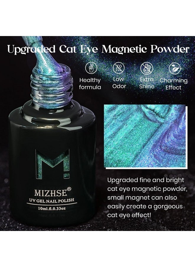 MIZHSE Chameleon 9D Cat Eye Gel Polish 10Ml Holographic Galaxy Cateye Magnetic Nail Polish Gel Magic Chameleon Home Salon Manicure Set With Magnet Stick For Ladies(005)  - Image 3