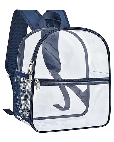 Paxiland Clear Backpack Stadium Approved 12126 with Reinforced and Wider Shoulder Straps Small Clear Bag for Schools Concerts Work Festivals and Sporting Events Navy - Image 1