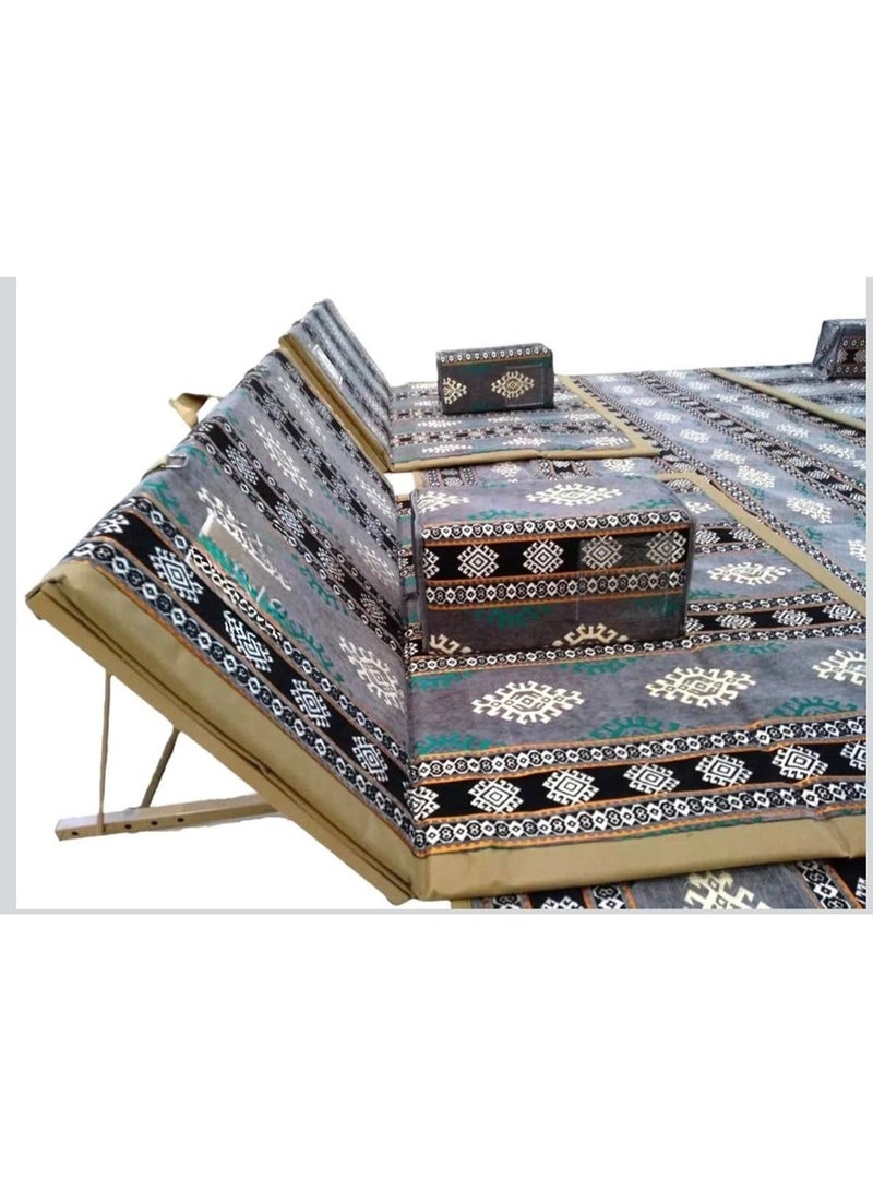 Arabic Camping Floor Carpet Folding Mat Sets with 4 Folding Chair Pillows - Image 2