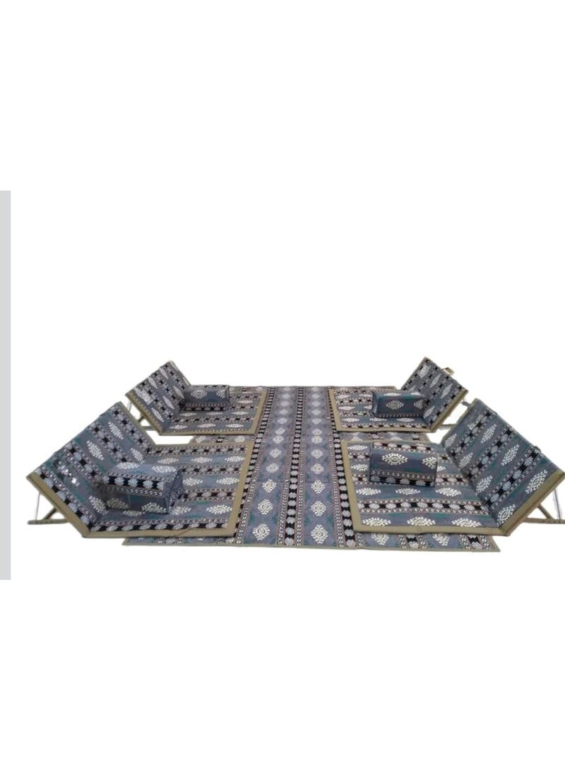 Arabic Camping Floor Carpet Folding Mat Sets with 4 Folding Chair Pillows - Image 4