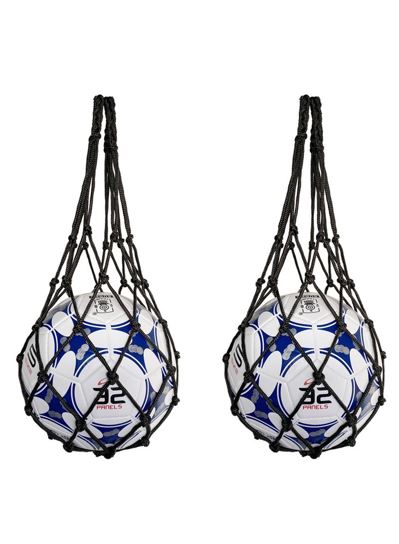 2 قطعة حقيبة شبكية لكرة السلة، حقيبة حمل شبكية للأدوات الرياضية لكرة القدم والكرة الطائرة - Image 1