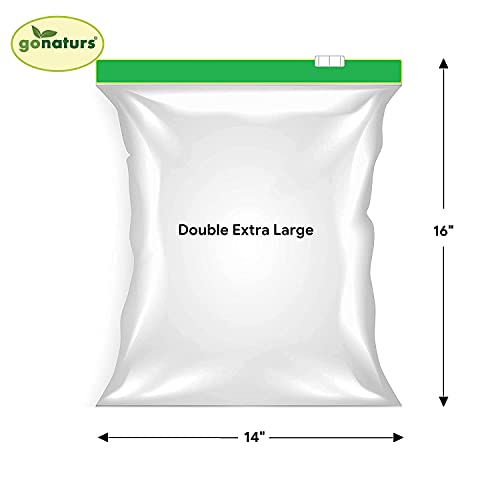 GONATURS Greenzipper Ziplock Seal Storage Bags for Freezer, Refrigerator,Food,Vegetable,Fruits, Kitchen Storage Zip Lock Pouches, Reusable, Washable, Transparent (30) (Double Extra Large) - Image 2