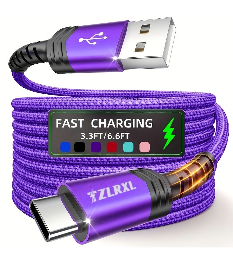 Red 6.6FT USB to Type C Fast Charging Cable for iPhone 15 16 - Image 1