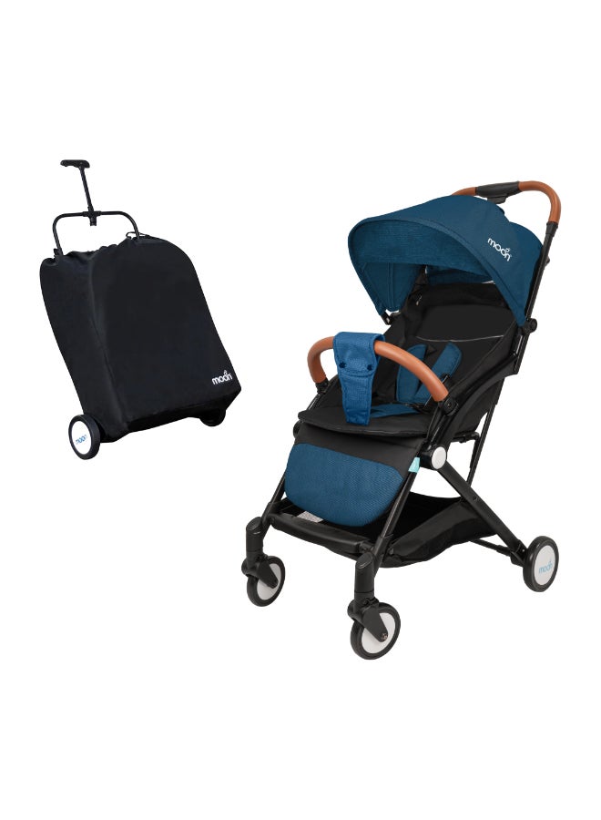 Moon Ritzi - Cabin Stroller - Black/Blue Dots - Image 1