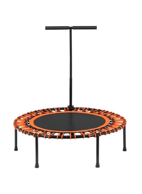 QSHOP® Fitness Trampoline 120cm Indoor Outdoor Trampoline Family Trampoline for Adults with Adjustable Handle, Beautiful Silent Rubber Band Trampoline