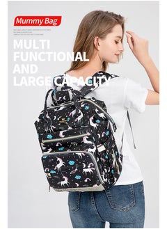 Majestic 138 Baby Maternity Diaper Unicorn Waterproof Multifunctional large capacity backpack bag with USB Charging output - Pink  - Image 2