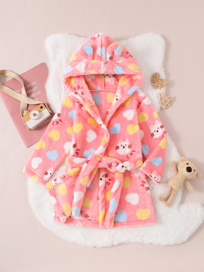 Children'S Nightgown Flannel Baby Boy'S Thickened Girl'S Coral Fleece Pajamas Four Seasons Bathrobe - Image 1