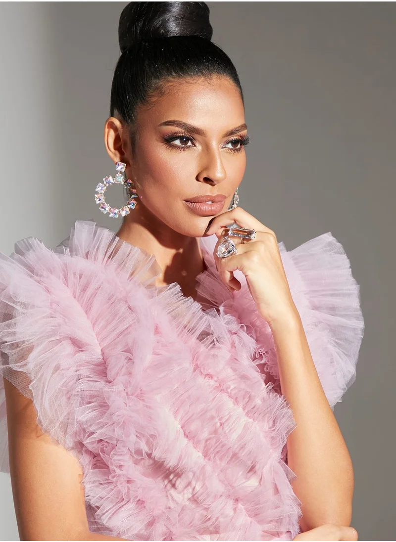 Namshi x Hadia Ghaleb Rosette Tulle Dress