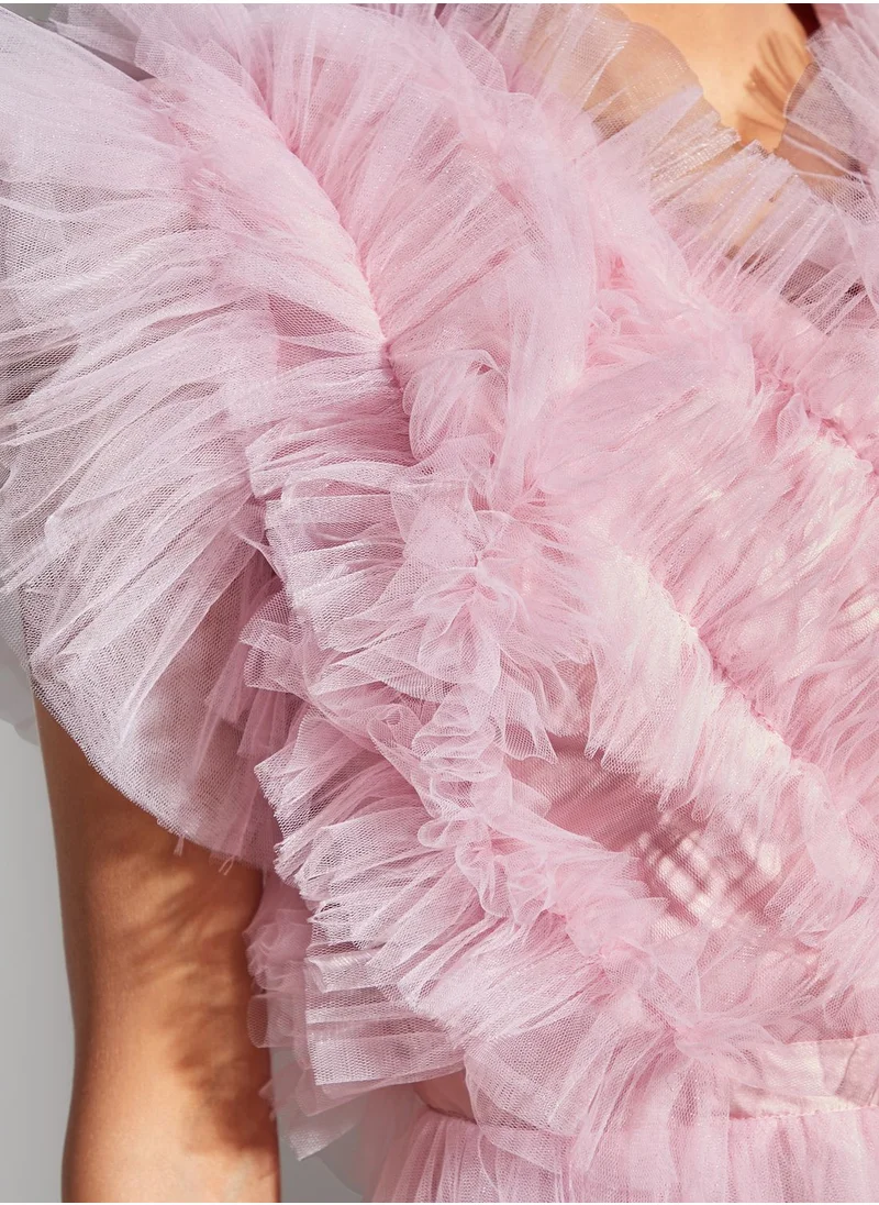 Namshi x Hadia Ghaleb Rosette Tulle Dress