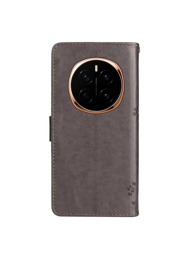 S-TOP Case For Honor Magic7 Tree & Cat Embossed Pattern Flip Leather Phone Case - Image 3