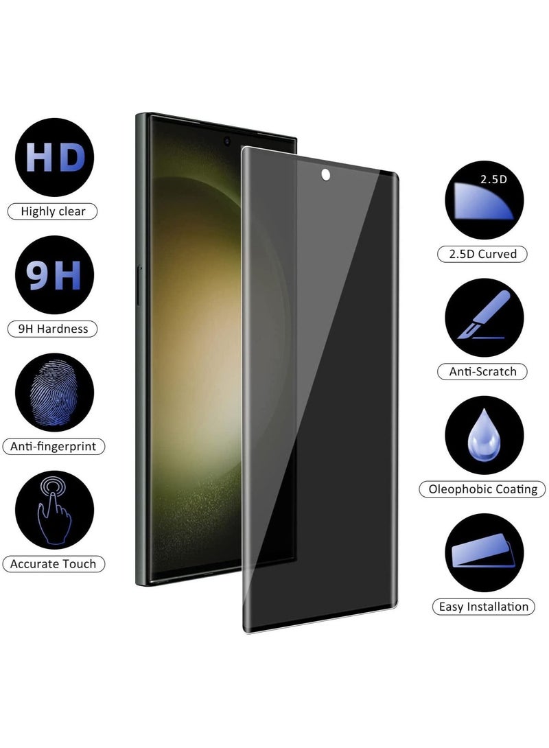 واقي شاشة Samsung Galaxy S23 Ultra، [5D Touch] زجاج مقوى مضاد للتجسس 9H، واقي شاشة كامل من الحافة إلى الحافة واقي شاشة مضاد لبصمات الأصابع لهاتف Samsung Galaxy S23 Ultra - Image 2