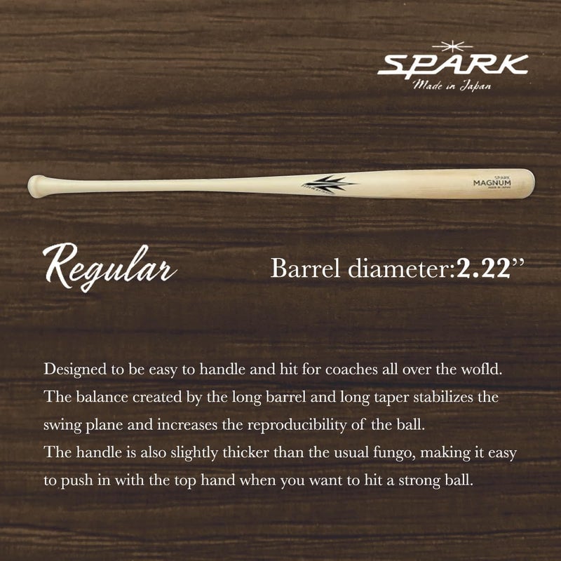 HAKUSOH Spark Fungo Baseball & Softball Bat Training Wood Bat for Coaches [Made in Japan] - Image 5