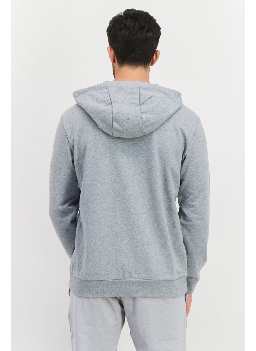 SKECHERS Men Sportswear Fit Brand Logo Outdoor Hoodies, Grey  - Image 3
